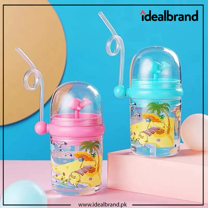 Cartoon Baby Feeding Cup With Straw Water Bottle