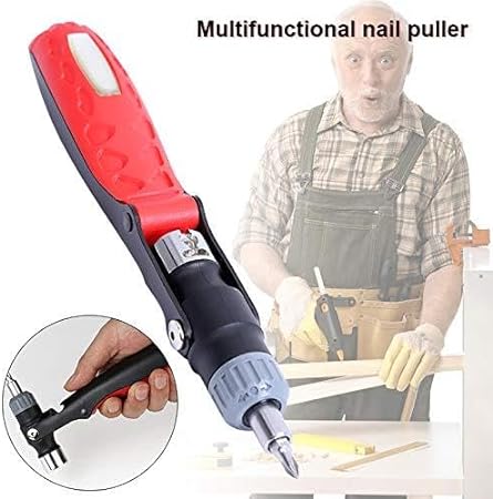 Multi-Function Emergency Tool Kit, Ratchet Screwdriver, Nail Opener Head, Functional Safety Hammer