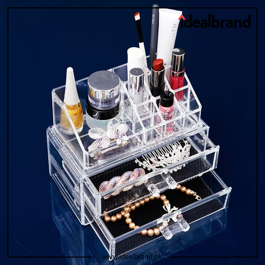 Cosmetic Organizer 2-layer Drawers Acrilico Desk Jewelry Organizer Acrylic Makeup Organizer Arrangement Storage Box