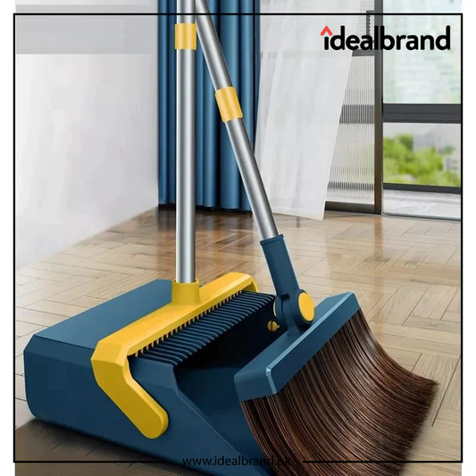 Broom and Dustpan Set for Home, 180 Degree Rotating Broom Set Indoor,
