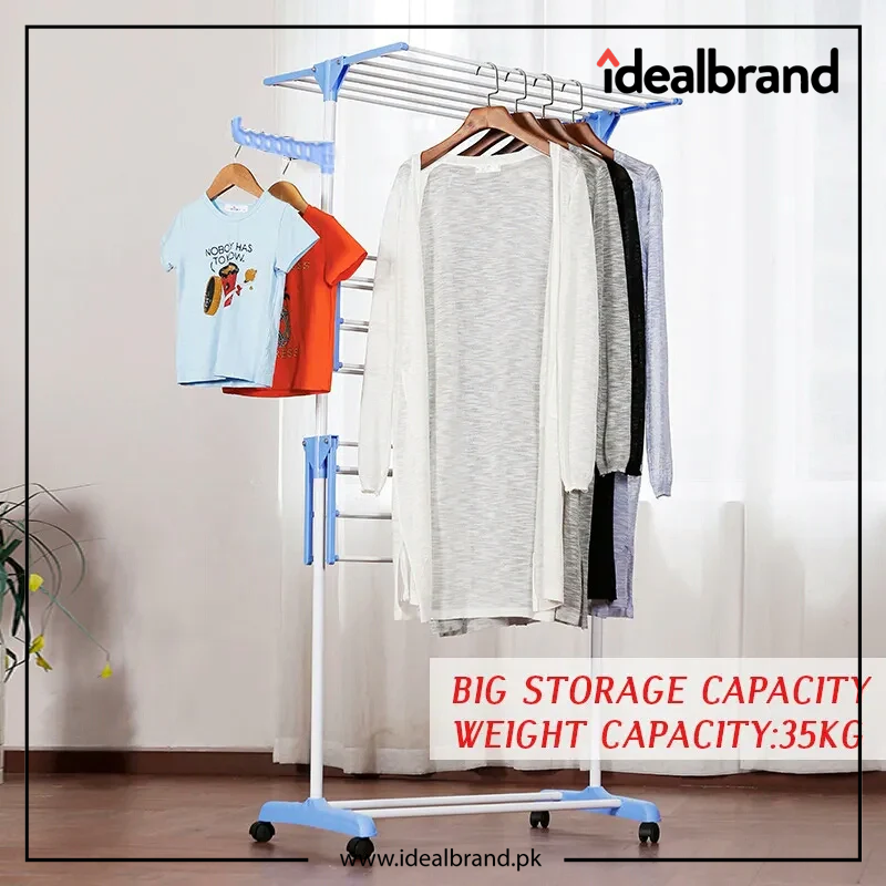 Stainless Steel Strong Standing Three Layer Drying Clothes Rack