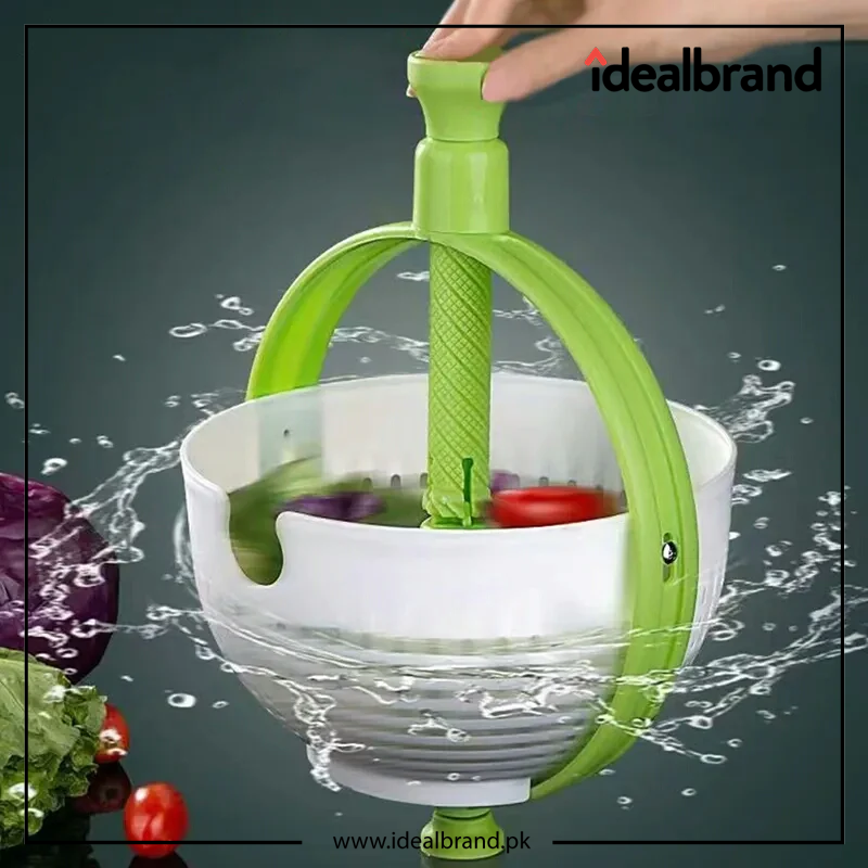 Salad Rotary Draining Basket Kitchen Vegetable and Fruit Drying Cleaning