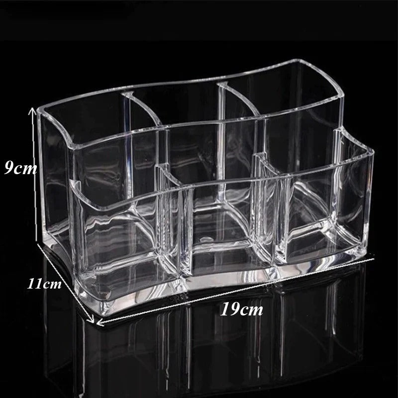 6 Slots Clear Double Row Makeup Brush Organizer