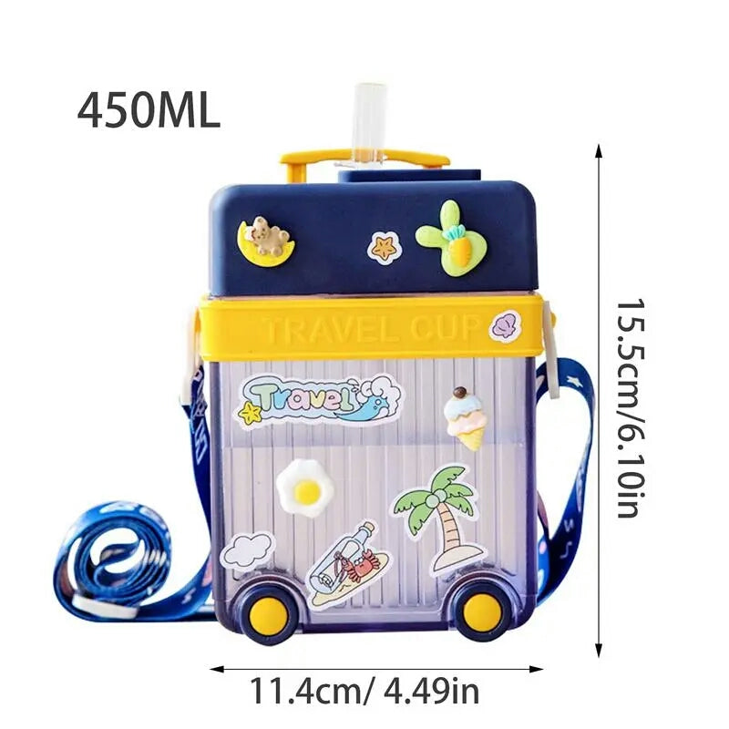 450ML Luggage Shape Water Bottle Plastic Water Bottle for Girls