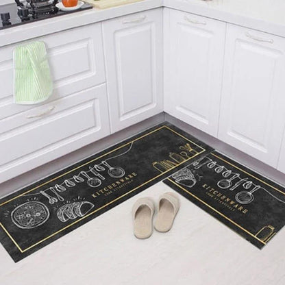 2 pcs set Kitchen , Bathroom ,HomeDecor Anti-Slip Absorbent Mat & Runner (A)