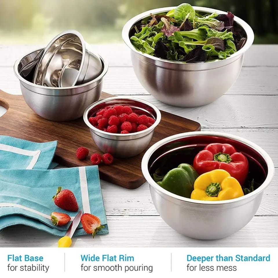 Stainless Steel Mixing Bowl 5 Pcs