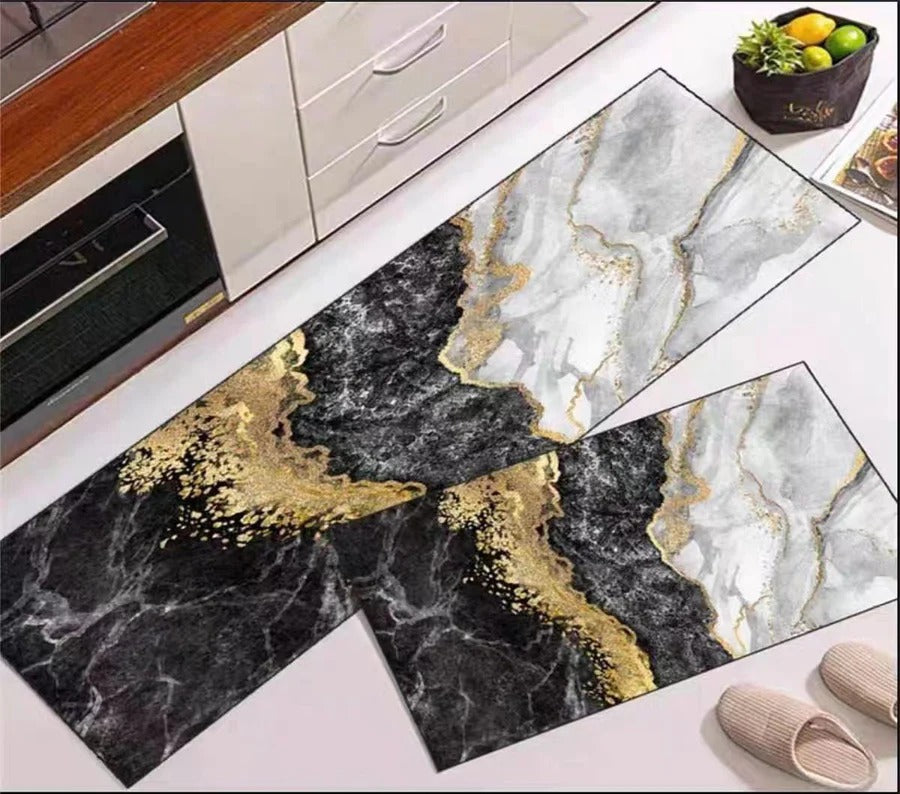 2 pcs set Kitchen , Bathroom ,HomeDecor Anti-Slip Absorbent Mat & Runner (M23)