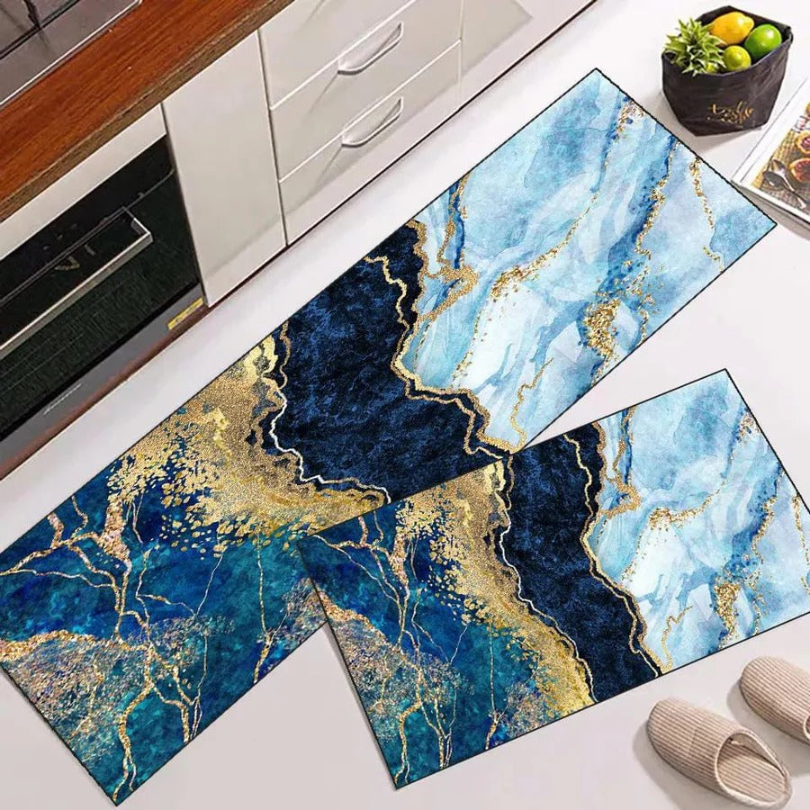 2 pcs set Kitchen , Bathroom ,HomeDecor Anti-Slip Absorbent Mat & Runner (C3)