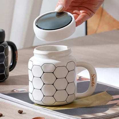 Honey Print Smile Handle Mug