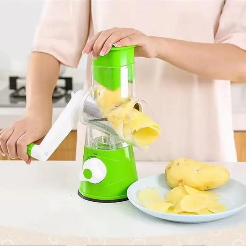 Manual Rotary Tabletop drum grater green