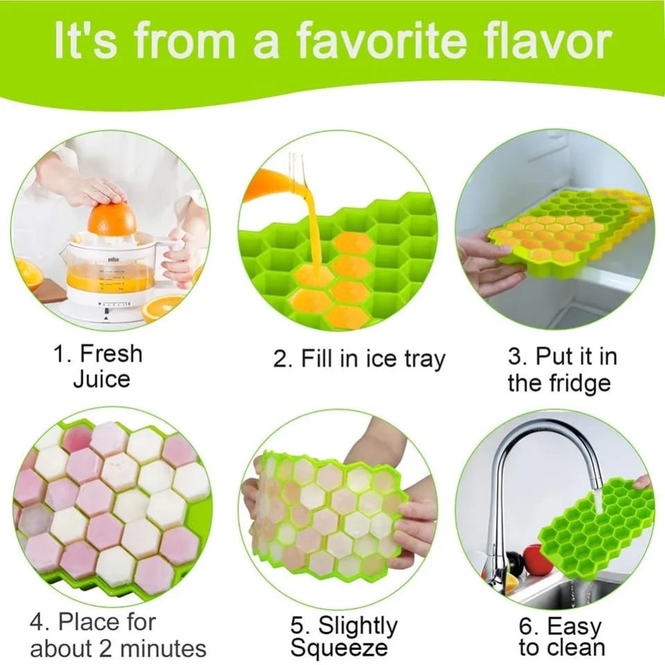 HONEYCOMB SILICONE ICE SQUBE TRAY WITH LID