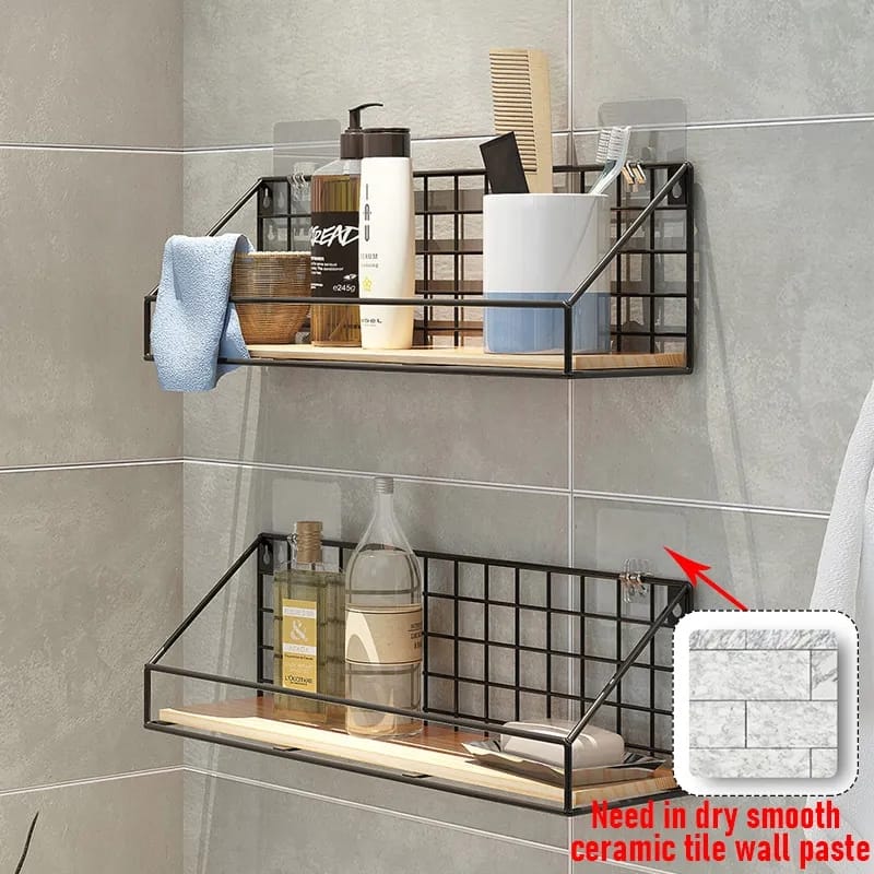 Wall-Mounted Home Kitchen Bathroom Storage Organizer Rack