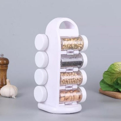 Revolving Spice Rack Organizer With Jars