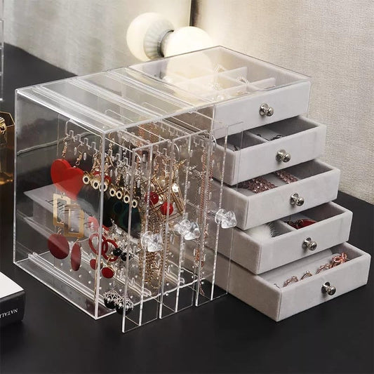 Large Capacity Acrylic Jewelry Storage Box, Transparent Display Stand