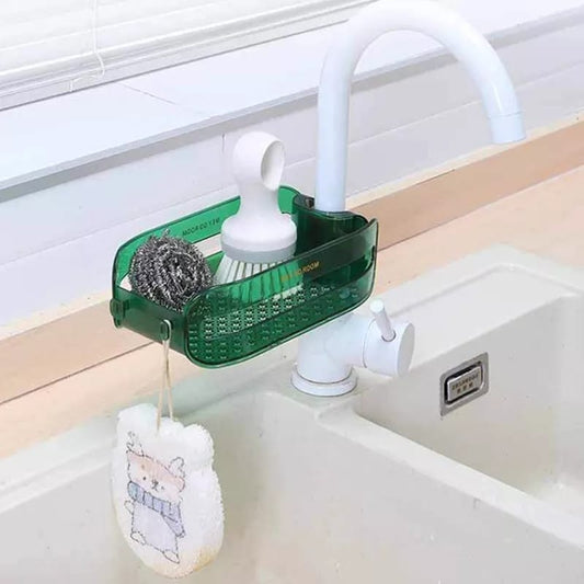 New 2 in 1 Home Sink Organizer Plastic Detachable Hanging Faucet Drain Rack