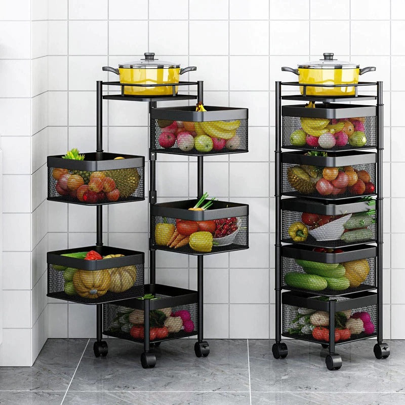 Multi-layer Rotating Storage Baskets tier Kitchen Storage Rack