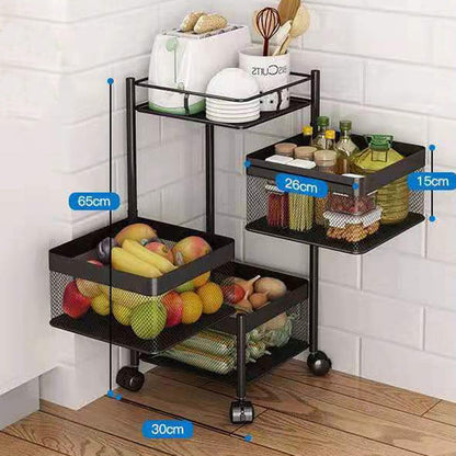 Multi-layer Rotating Storage Baskets tier Kitchen Storage Rack